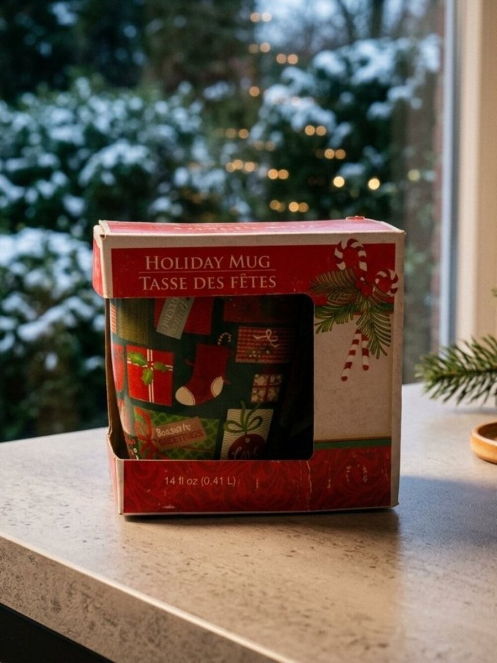 Royal Norfolk Holiday Gift Tags Collage Ceramic Coffee Mug, 14 fl oz